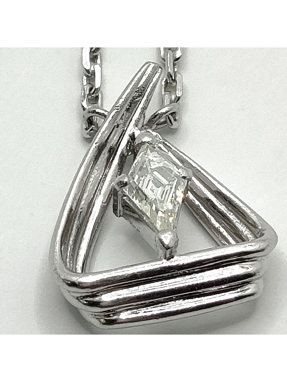 Jewelry Necklace Natural Diamond 0.1ct Platinum 3150752